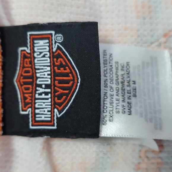 Harley Davidson peach "waffle" shirt - Picture 6 of 7